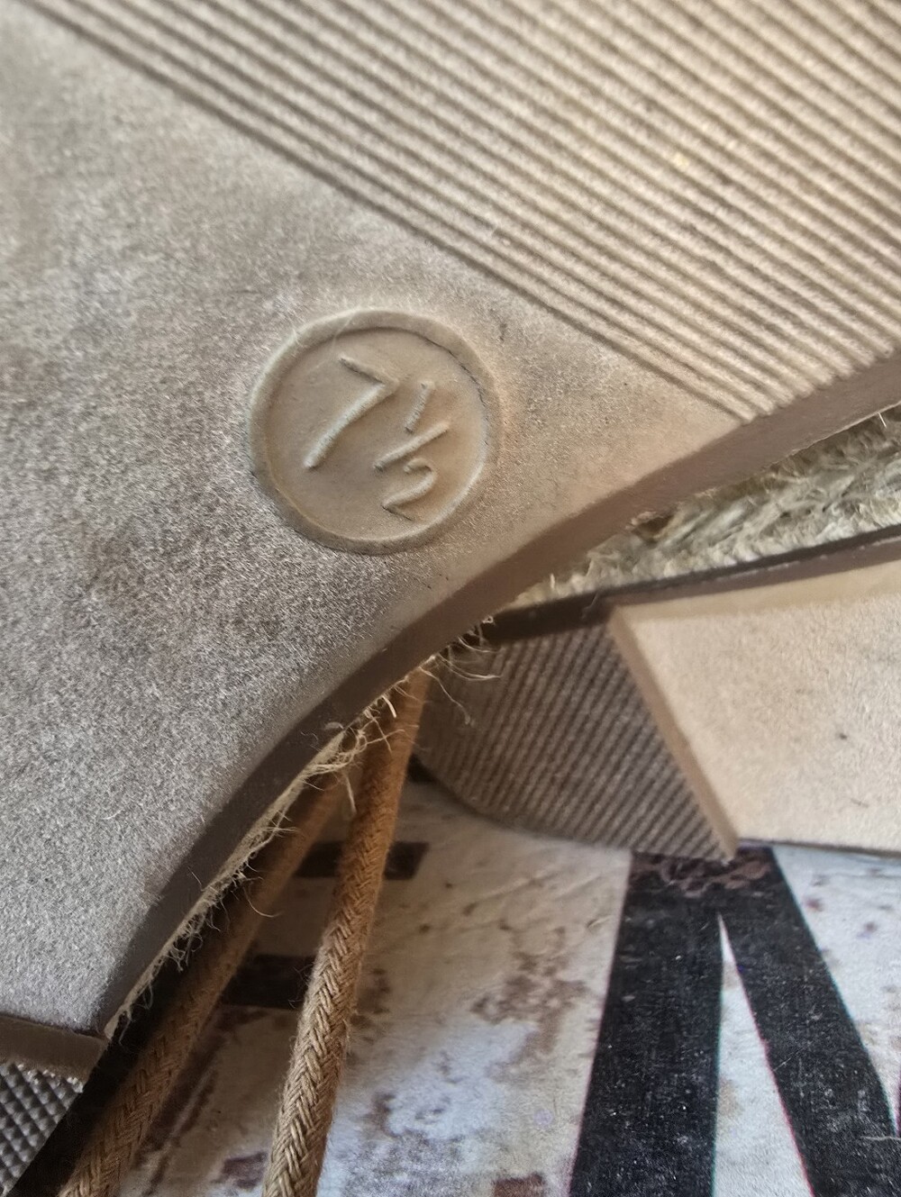 Tan Braided Leather Lace-Up Espadrille Wedges - Picture 5 of 5